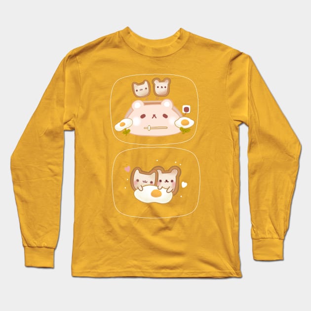 Eggy toast cuddles Long Sleeve T-Shirt by Rinco Ronki